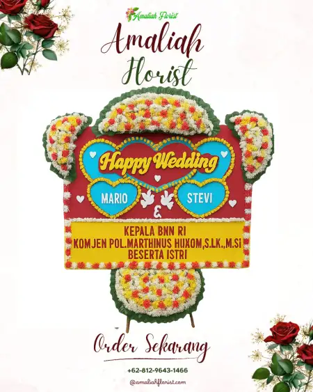 Papan Bunga Pernikahan Bagu